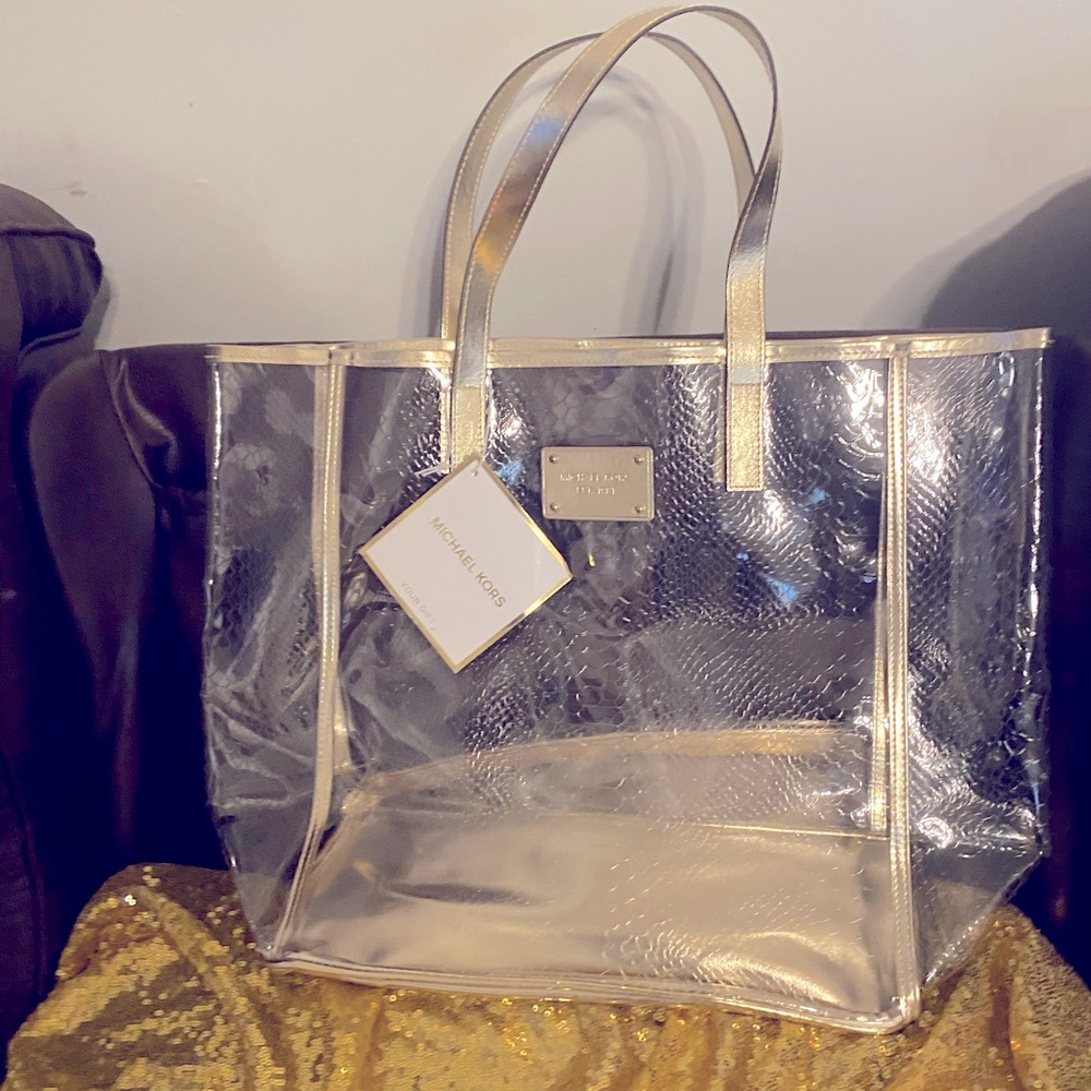New Authentic Michael Kors Clear Handbag